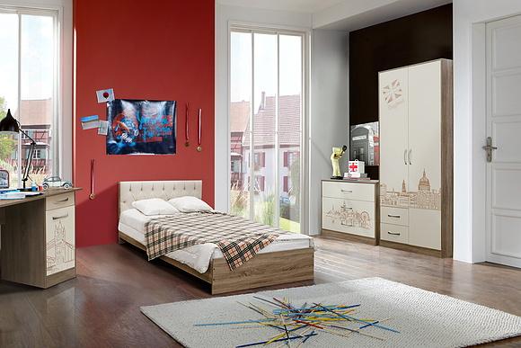 Children bedroom set «British» #2 (British_P551-15-P551-32-P551-13-P551-06_Dub-Tryufelnyy-Krem.jpg) Children bedroom set «British» #2