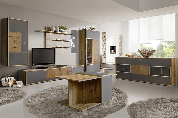 Wall Storage System «Helios» #5 (Gelios_P550-30-P550-08-P550-01-P550-21-P550-11_Dub-Votan-Seryy-glyanets.jpg) Wall Storage System «Helios» #5