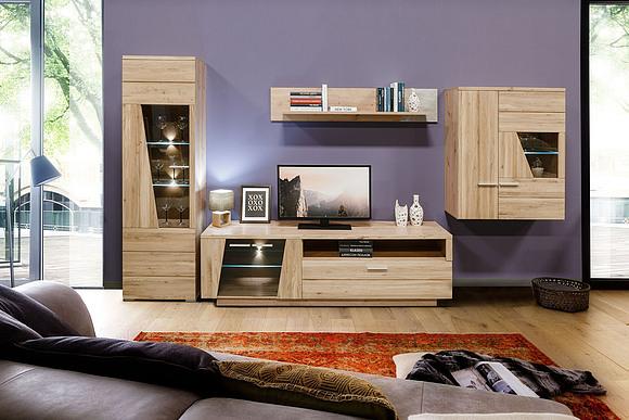 Wall Storage System «Rubin» #1 (gostin_rubin_dub_naturalnyi.jpg) Wall Storage System «Rubin» #1